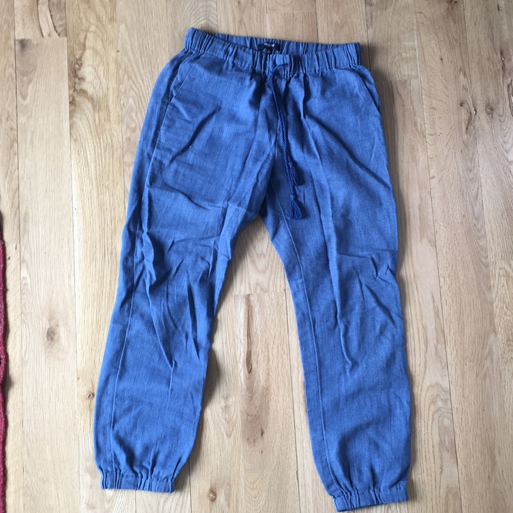 Casual denim joggers.